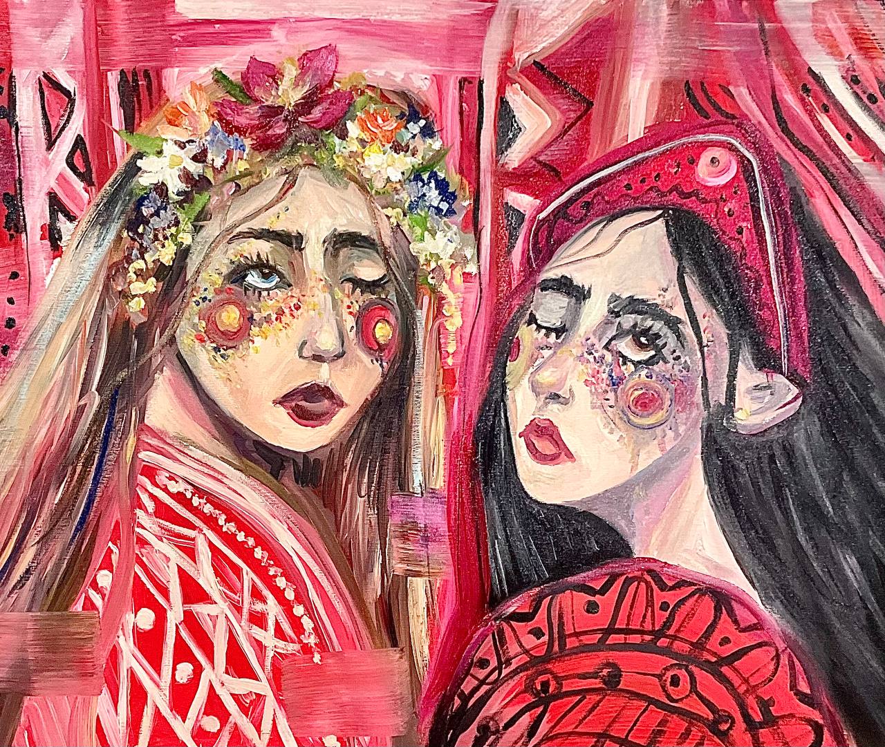 Картина Соні Блувелвет «girls in red»